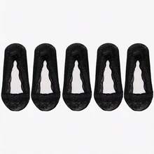 5双/套花卉蕾丝网眼袜，柔软透气低帮隐形袜，女士长袜和袜子 - 彩色 - 查看 16