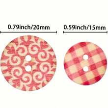 50pcs 15mm & 20mm Mixed Color Smooth Retro Wooden Buttons, 2-Hole Flat Wooden Buttons, Suitable For DIY Sewing Crafts Decoration Or Wooden Crafts For Notebooks