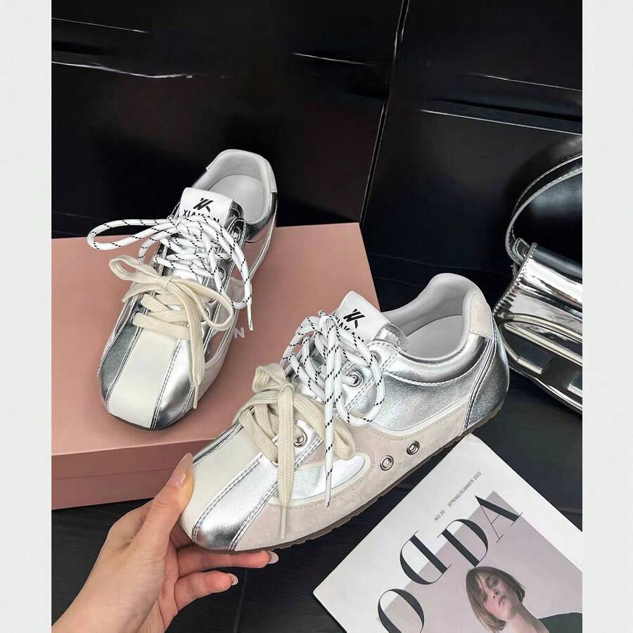 Women Flats - 銀色 - 查看 1