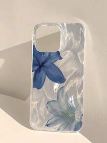 غطاء هاتف مقاوم للصدمات من مادة TPU مطبوع بنقشة الريش والزهور، متوافق مع هواتف أبل 16، 15، 14، 13، 12، 11 برو ماكس، مقاوم للماء ومقاوم للخدش وللسقوط، قطعة واحدة