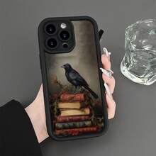 Brand New Phone Case With Gap Design, Book Crow Pattern, Compatible With IPhone 16 15 14 13 12 11 Pro Max Plus 8 7SE2 SE3 XS XR - Color Mixing - View 3