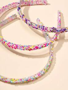 Set 3 Buah Bando Warna-warni Manis dan Berkilau untuk Anak Perempuan (Produk Ini Terbuat dari Plastik) - MultiWarna - View 5