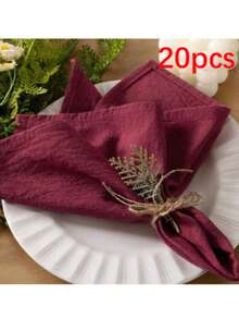 20pcs Pink Cloth Napkins, Soft Texture With Pleats, Solid Color Square Cloth Napkins, Suitable For Christmas, Wedding, Thanksgiving, Party Decoration, Available In Multiple Colors - Multicolor - View 15