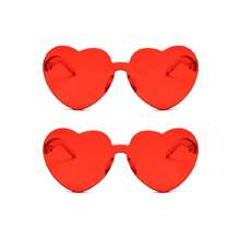 8 pares de gafas con forma de corazón, gafas sin montura de colores brillantes con forma de corazón para fiestas y disfraz para mujeres, en colores neón, forma de corazón, estilo hippie, vintage, de colores mágicos, para fiestas, gafas con forma de corazón de colores claros