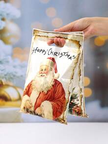 50pcs Christmas Gift Bags Handbag, Santa Claus, Snowman, Christmas Tree, Gingerbread Man Plastic Bags, Christmas Vintage Style Gift Decoration Bags, Merry Christmas Decorations, Christmas Party Supplies, Christmas Small Gift Bags, Shopping Small Goods Wrapping Bags, Christmas Gift Wrap Supplies, Kitchen Wrapping Supplies, 2026 New Year Decor, Party Favors