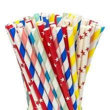 25pcs/100pcs Multicolor Mixed Red Color Paper Straws, Disposable Paper Straws With Various Patterns, 100pcs Set, Suitable For Holidays, Parties, Wedding, Anniversary, Decorative Straws For Beverages Like Milk Tea, Coffee, Juice