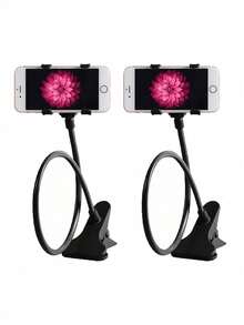 Uniwersalny, elastyczny uchwyt na telefon komórkowy typu "gęsia szyja", mocowany do łóżka, biurka i stołu. Elastyczne ramię z możliwością obrotu o 360°. Kompatybilny z 'em i telefonami z Androidem. Prezent urodzinowy, dla rodziny i przyjaciół. Do biura, akademika i domu. Uchwyt na telefon, stojak na telefon, do łóżka.