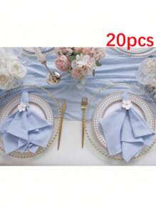 20 片粉色布餐巾，具有柔软的皱纹纹理，纯色方形布餐巾适合圣诞节、婚礼、感恩节、派对装饰，有多种颜色可供选择 - 彩色 - 查看 13