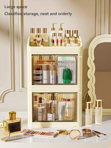 Transparent Drawer Cosmetic Storage Box - Dust-Proof Beauty Storage Box With Removable Lid, Suitable For Men And Women, Bathroom, Bedroom, Salon, Multi-Functional Makeup Organizer