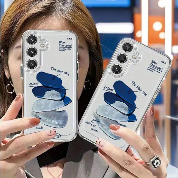Funda de teléfono minimalista premium con perlas falsas y patrón de onda 3D compatible con Samsung Galaxy S25/S25 Plus/S25 Ultra/S24/S24 Plus/S24 Ultra/S23/S23+/S23 FE/S23 Ultra/S22/S22+/S22 Ultra/S21/S21+ /S21 Super/S21 FE/A56/A55/A54/A53/A35/A32/A15/A14/A33/A51/A05/A05s/A71/A72, tapa trasera transparente