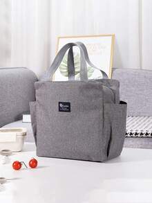 1 件大容量保温午餐袋，铝箔加厚午餐盒袋，便携手提袋，适合工作 - 灰色 - 查看 10