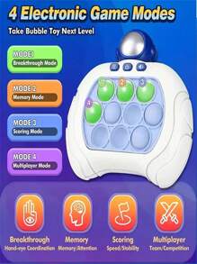 1pc Light-Up Push Bubble Popping Game Machine Toy, Handheld Game Console For Kids Stress Relief Toy School Supplies