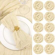 12 Pack Beige Cheesecloth Napkins Fall Thanksgiving Cloth Napkins Set Of 12 Cream Dinner Table Napkins Bulk 21x21 Inches For Thanksgiving Wedding Bridal Shower Baby Shower Xmas Party