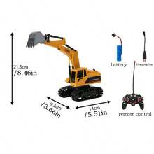 11通道合金和塑料遥控挖掘机玩具，高科技工程车辆玩具，适合男士和儿童的有趣礼物