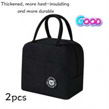 2/1pc Bear Label Insulated Lunch Bag, Large Capacity Reusable Lunch Tote Bag, Waterproof, Portable Design, Suitable For School And Office - Keep Food Fresh And Delicious, Lunch Bag, Tote Bag, Kitchen Picnic Food Insulated Bag, Back To School Season Student Supplies, Makeup Storage Bag, Travel Portable Bag, Portable Handbag, Pink Storage Bag.