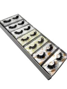 10/16/21 Pairs Fluffy&Thick 3D False Eyelashes With Glitter Paper Box,Lashes Bulk Christmas Gifts,3D Cat Eye Eyelashes Natural Soft,Protable, Makeup Manga Lashes,Dramatic Messy Mink Lashes Wispy, Individual Package Faux Mink Lashes Wholesale - 黑色 - 查看 10