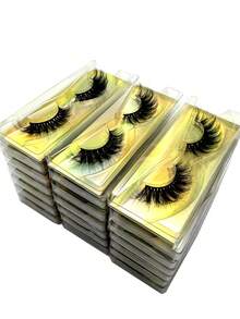 10/16/21 Pairs Fluffy&Thick 3D False Eyelashes With Glitter Paper Box,Lashes Bulk Christmas Gifts,3D Cat Eye Eyelashes Natural Soft,Protable, Makeup Manga Lashes,Dramatic Messy Mink Lashes Wispy, Individual Package Faux Mink Lashes Wholesale - 黑色 - 查看 3