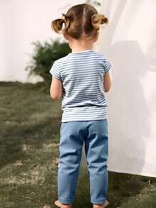 Baby Girls T-Shirt Co-Ords - Blue - View 2