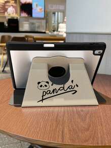 1 Piece, Cartoon Panda Rotatable IPad Protective Case, Crystal Transparent Acrylic Hard Shell, Thickened Silicone Anti-Collision, Automatic Wake-Up/Sleep, With Pen Slot, Anti-Fall Thin, Suitable For IPad 10th/9th, Pro 11 2024/Ipad 11 2025 Cheap And Practical, Hollow On The Back Can Be Seen Logo Design