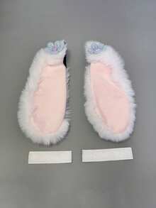 2 件成人头盔配件 - 可爱兔耳朵，柔软毛绒粉色和黑色，可折叠设计，适合成人，非常适合滑雪头盔、摩托车配件等，圣诞节头盔装饰，万圣节头盔装饰，亡灵节头盔装饰 - 彩色 - 查看 13