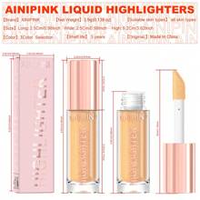 1pcs Liquid Highlighter - Shimmering Highlighter With Buildable Glow, High Quality & Long-Lasting Formula, Multi-Use As Eyeshadow, Facial & Body Highlighter For Parties, Stage Makeup, Everyday - Lightweight Liquid Shine For Cheeks, Eyes, Shoulders, Clavicle - Makeup Essential, Party Glow, Clear Glass Packaging, Precise Cap Design, Glossy Finish, Smooth Application, Festival Goers - 彩色 - 查看 11