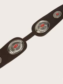 1 件女士复古深色西部复古风格别致腰带秋季、秋季、万圣节