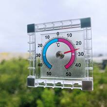 1/2 piezas Termómetro y higrómetro autoadhesivos, alta precisión de 0.1°C, material de plástico, sin necesidad de alimentación, adecuado para oficina, camping, interior/exterior, ventana, pared, invernadero, jardín, hogar - Monitor de temperatura estacional