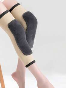 1 件超长保暖羊毛护膝，男女通用保暖膝关节护具，带绑带，秋冬护腿 - 彩色 - 查看 12