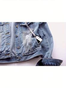 Women's Casual Denim Jacket, Long-Sleeved Hooded Denim Short Jacket, The Hood Can Be Removed, Suitable For Spring And Autumn And Any Occasion. - 藍色 - 查看 4