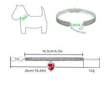 4 件心形和水滴水钻猫项圈项链，宠物狗珠宝项链项圈 - 彩色 - 查看 11