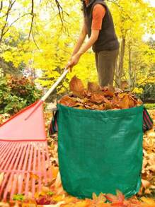 1pc Reusable Yard Waste Bag With Handle, Sturdy And Durable, Garden Trash Leaf Container, Suitable For Garden Waste Cleaning, Plant Trimming And Maintenance, Outdoor Use - Multicolor - View 3