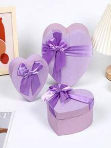 1pc Pink Gift Boxes With Lids For Present Heart Shaped Flower Boxes For Bridesmaid, Proposal, Wedding, Birthday