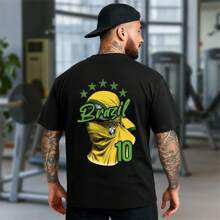 Brazil Premium Mesh Oversized T-Shirt Shirt 10 Brazilian National Team Print Streetwear Fan Style