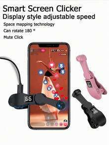 Digital Display Smartphone Automatic Clicker, Upgraded Mobile Screen Automatic Clicker, Intelligent Digital Display Plugin Clicker, Mobile Screen Device Quick Clicker, Upgraded Digital Display Can View Click Speed Settings, Intelligent Can Set Click Speed, Game Quick Click Simulates Continuous Finger Tapping, Live Streaming Likes Real-Time Clicking - Multicolor - View 3