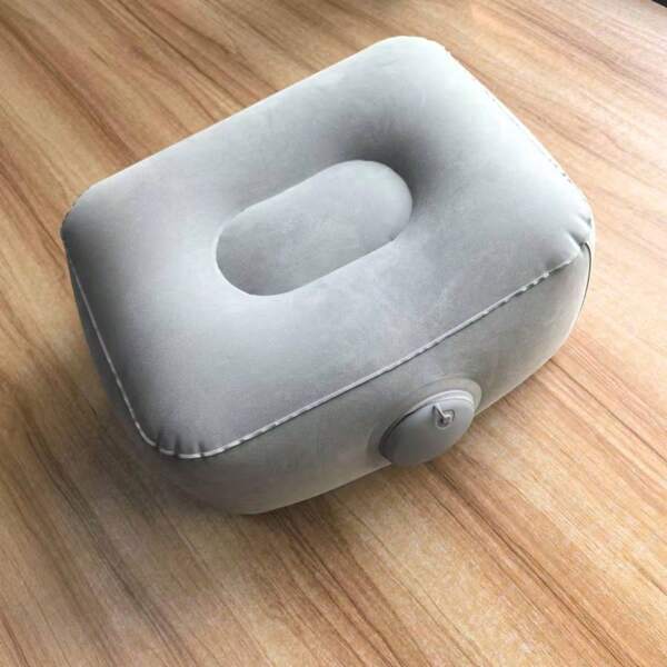 1 pieza Almohadilla inflable para descansar los pies, universal para avión, tren de alta velocidad, coche, reposapiés de viaje