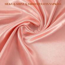 24 de șervețele de satin, șervețele pătrate de 45x45cm, șervețele de cină moi și mătăsoase, potrivite pentru nuntă, petrecere pentru copii, aranjarea mesei pentru petreceri de ziua de naștere, auriu roz