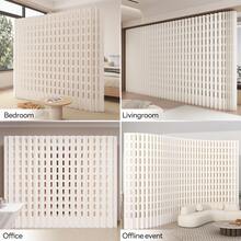 Raumteiler,Schlafzimmer,Multifunktionaler klappbarer Raumteiler aus Kraftpapier, ideal für Wohnzimmer, Büros und Schönheitssalons. - Weiss - Übersicht 3
