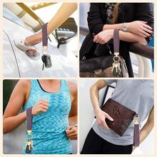 Stretchy Wristlet Keychain, Cute Key Chain, Woven Wrist Lanyard For Car Keys With 3 Keyrings And D-Ring For Women Men - Màu tím chuyển sắc - Xem 2