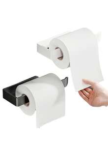 1 pieza Soporte para papel higiénico en forma de U sin taladro - Estantería de almacenamiento minimalista para el baño, dispensador de papel higiénico autoadhesivo, diseño sencillo, material de plástico, fácil de pegar - Multicolor - Ver 8