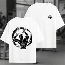 Oversized T-Shirt Premium Mesh Maromba Print Bodybuilder Art Minimalist Streetwear Men's