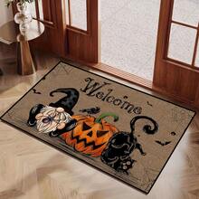 1pc Rug Indoor Mat Pumpkin Decorative Kitchen Mats Spooky Trick Or Treat Boo Holiday Party Low-Profile Floor Mat For Home Kitchen Suitable For Bathroom Floor Mat Door Mat Living Room Mat Bath Rug Spring, Summer, Autumn, And Winter Christmas Thanksgiving Day Gift  Christmas Decor  Christmas Decorations Christmas Decoration Room Decor Home Decor
