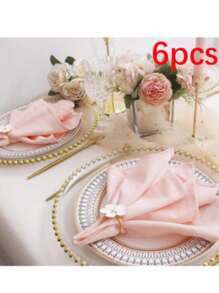 20 片粉色布餐巾，具有柔软的皱纹纹理，纯色方形布餐巾适合圣诞节、婚礼、感恩节、派对装饰，有多种颜色可供选择 - 彩色 - 查看 12