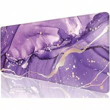 Alfombrilla de escritorio, alfombrilla de mouse, 32 x 12 pulgadas, XXL extendida para juegos, decoración de escritorio, alfombrilla de mouse XL para laptop y teclado. - Mármol púrpura - Ver 13