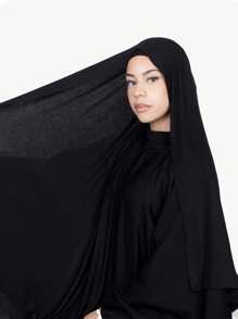 1件装女士经典纯色长披肩，优雅休闲流苏围巾，优质针织莫代尔面料，头巾式头巾，适合日常生活、旅行和聚会等场合。