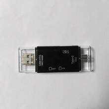 Lector de tarjetas Tipo-C multifuncional 3 en 1, compatible con computadoras y smartphones/conexión Micro SD/USB - Multicolor - Ver 12
