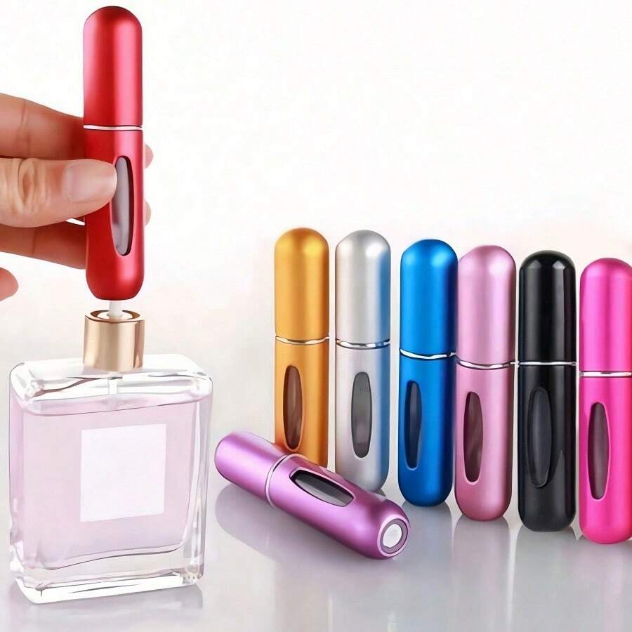 1pc Refillable Perfume Bottle With Spray Pump, Portable Travel Cosmetic Container, Mini Atomizer Spray Bottle, Gift For Valentine's Day,Travel,Perfume Bottle,Perfume Refillable Bottle,Mini Perfume - màu đen - Xem 1