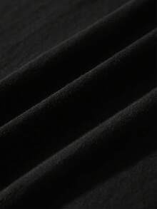 Hawaiian Vacation Style Floral Pattern T-Shirt, Short-Sleeve Round-Neck T-Shirt, Fashionable And Casual Tee, Relaxed Fit, Machine Washable Fabric - màu đen - Xem 4