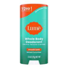 Lume Whole Body Deodorant - Smooth Solid Stick - 72 Hour Odor Control - Aluminum Free, Baking Soda Free And Skin Safe - 26 Ounce (Peony Rose) - Minted Cucumber - 查看 1