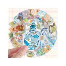 50 Cartoon Transparent Object Graffiti Stickers DIY Decorative Material Stickers, Storage Box Luggage Stickers, Reward Gifts - 多色的 - 查看 4