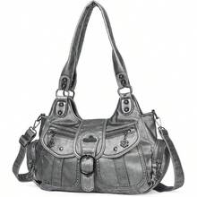 Hobo Bags For Women Vegan Leather Shoulder Purses And Handbags Ladies Roomy Tote Bags Purse With Crossbody Strap - 銀灰 - 查看 1